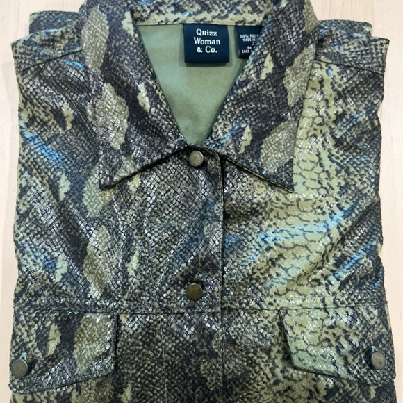 Quizz Woman & Co. plus Large jacket  Women’s Snake Pants Green Color - Picture 12 of 12